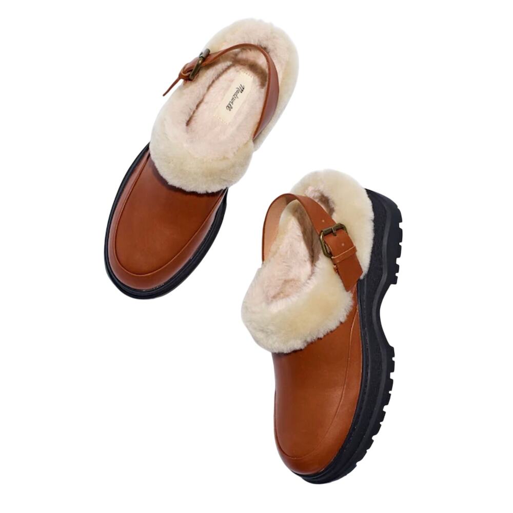 Madewell The Shearling Sigrid Slingback Mule Size 6 Leather Sheep Australia